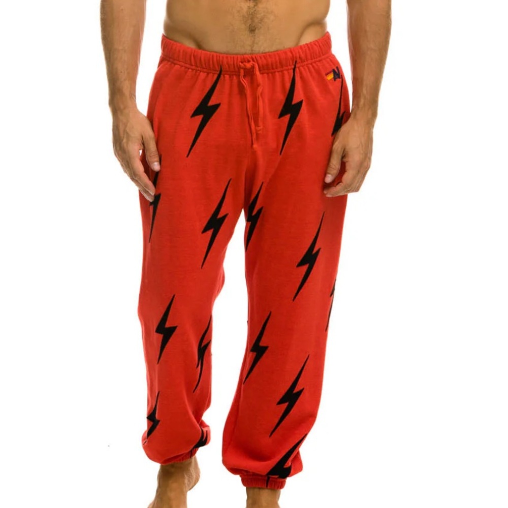 Aviator Nation Bolt Stitch Repeat Sweatpants Red